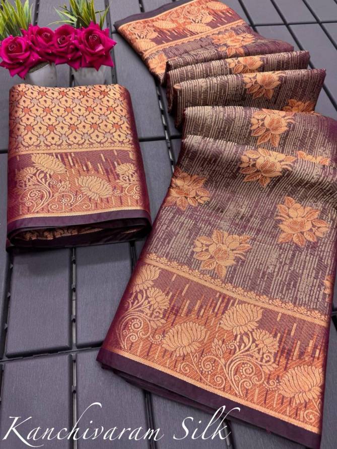 Aab Designer Non Catalog copper Silk sarees
